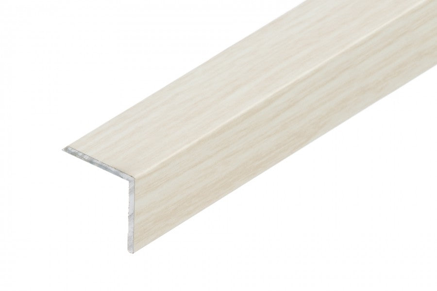 Corner stair profile glued aluminum laminate 20x20mm 1.35m White Oak