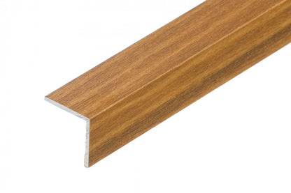 Profil schodowy narożny klejony aluminium laminat 20x20mm 1,35m Orzech Złoty