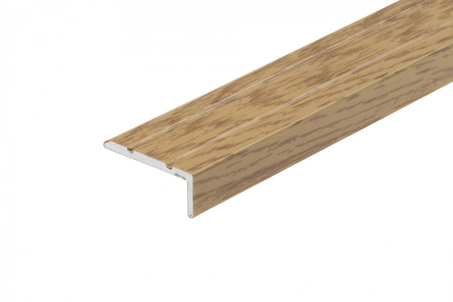 Profil schodowy narożny klejony aluminium laminat 25x10mm 2,7m Dąb Szlachetny