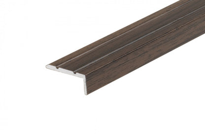 Profil schodowy narożny klejony aluminium laminat 25x10mm 2,7m Teak