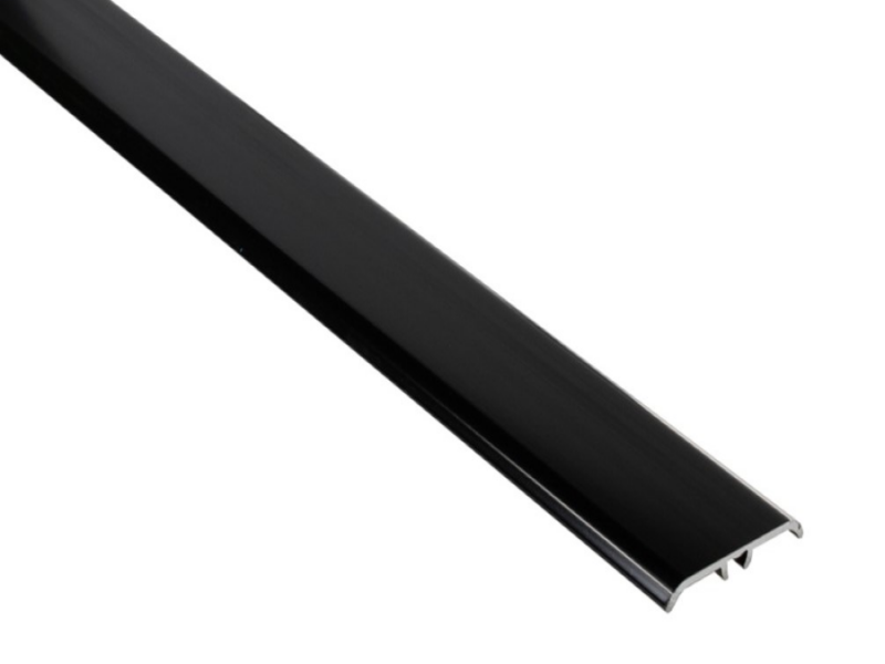 Protective Aluminum Flat Oval 35mm Push-in Trim Black El-Poler 0.93m
