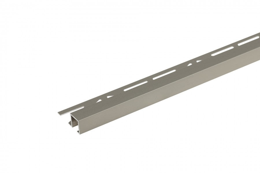 Square edge profile for tiles, aluminum, anode, 11x12mm, 2.5m, Titanium