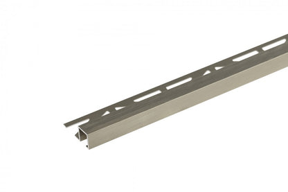 Square edge profile for tiles, brushed anode aluminum, 11x12mm, 2.5m, Titanium