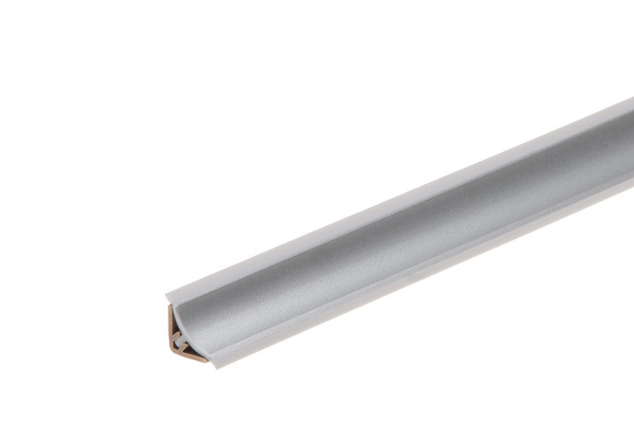 Narrow concave countertop strip BL 22mm PVC 3m Gray Aluminum
