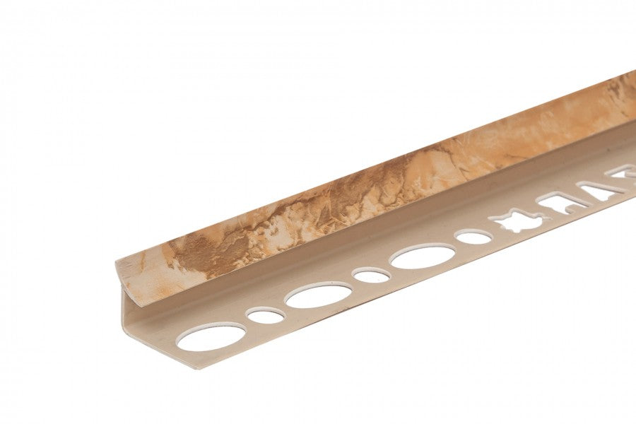 Profil wewnętrzny szeroki do glazury PVC 9mm 2,5m Marmur Beżowy