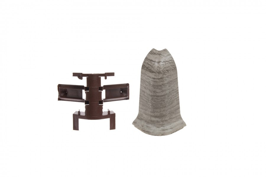 Наружный угловой профиль + RAK для плинтуса Premium матового цвета Argentum Oak, 2 шт.