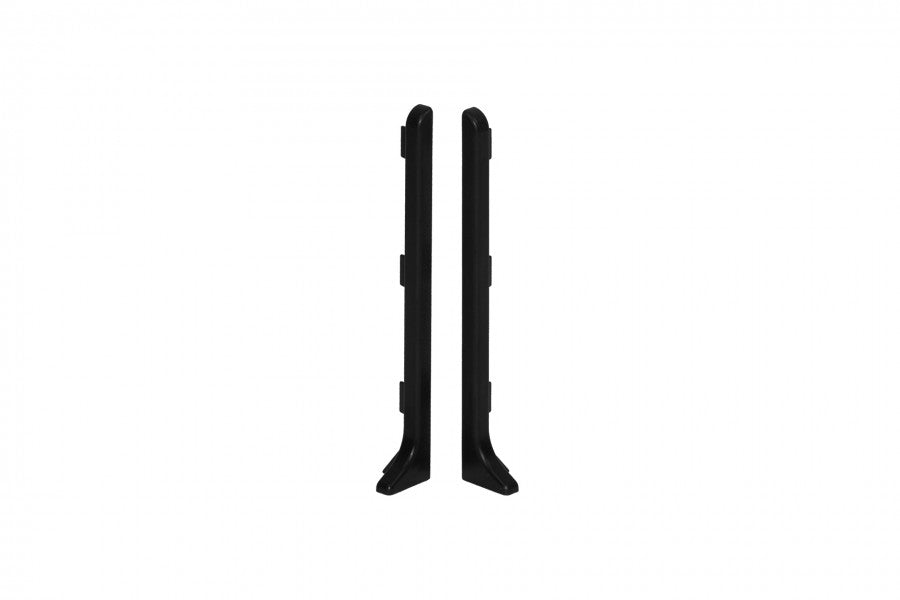 Left and right end cap for LP 80 skirting board, glossy black, 2 pcs.