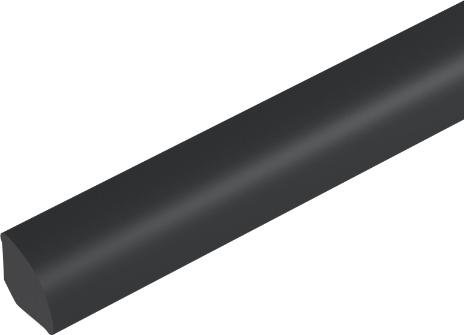 Ćwierćwałek PVC 18mm Cezar Czarny RAL9005 mat 2,5m