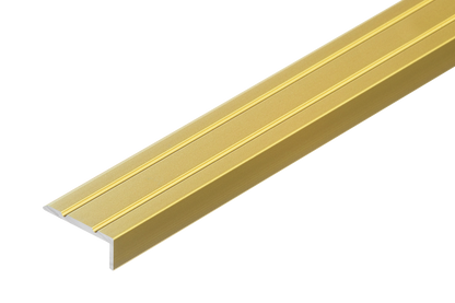Profil schodowy aluminiowy wąski klejony 25x10mm Cezar Złoty Mat 2m