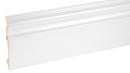 Decorative MDF skirting board 115x14.5mm Cezar White RAL9003 semi-matt veneer 2.20m