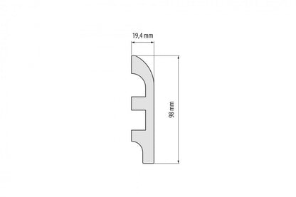 Listwa przypodłogowa LPC-19 98x17,7mm Cezar Biały RAL9003 Połysk 2,44m