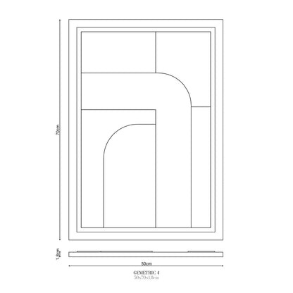 Wall Decor 500x700x18mm GEOMETRIC 4 MURSO Bianco