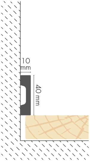 Плинтус LPC-36 40x10 мм, матовый белый, цвет Cezar, длина 2,44 м.