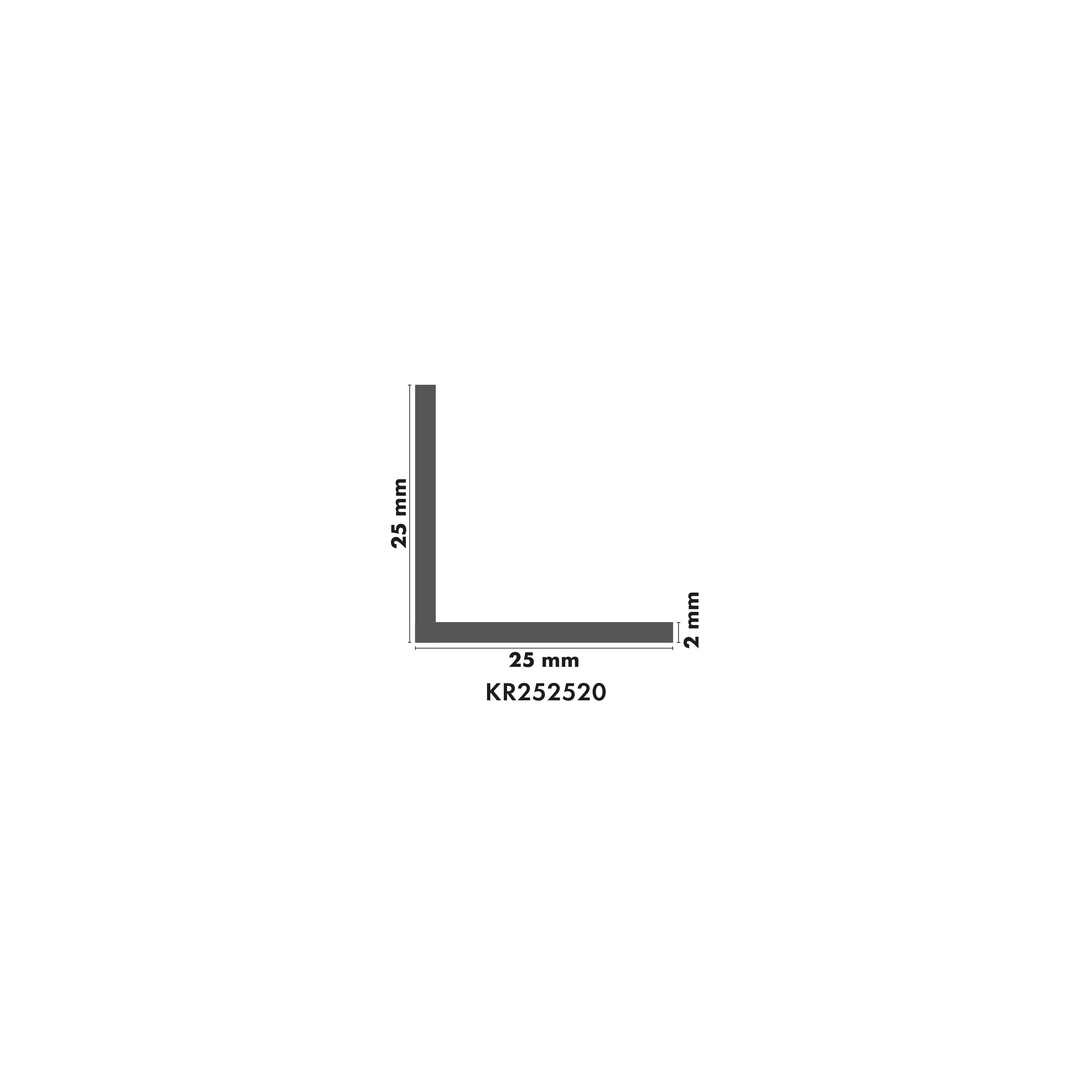 Kątownik aluminium 25x25x2mm Cezar Srebrny Mat 2m