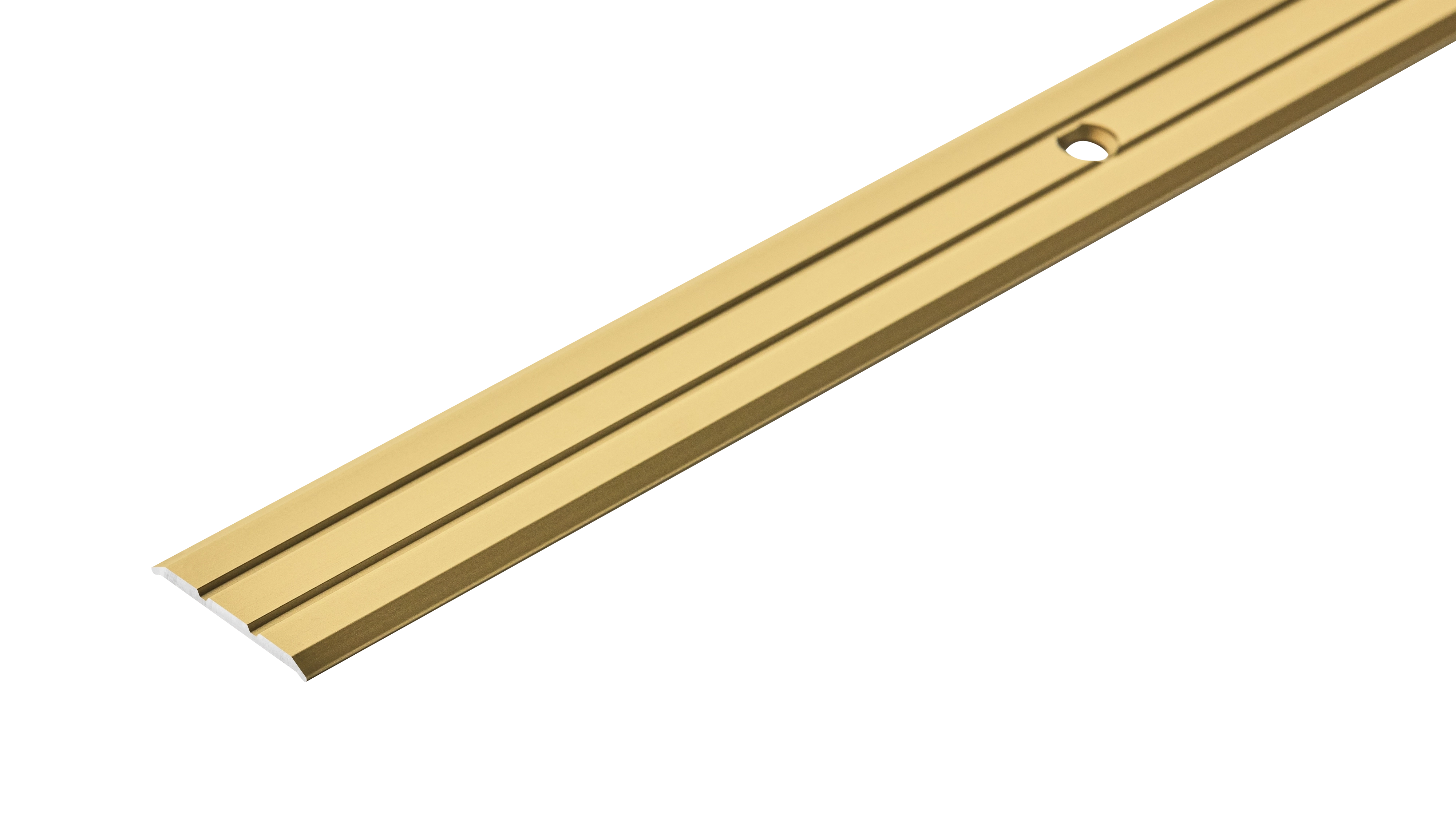 Profil progowy płaski aluminiowy 25mm klejony Cezar Złoty Mat 0,90m