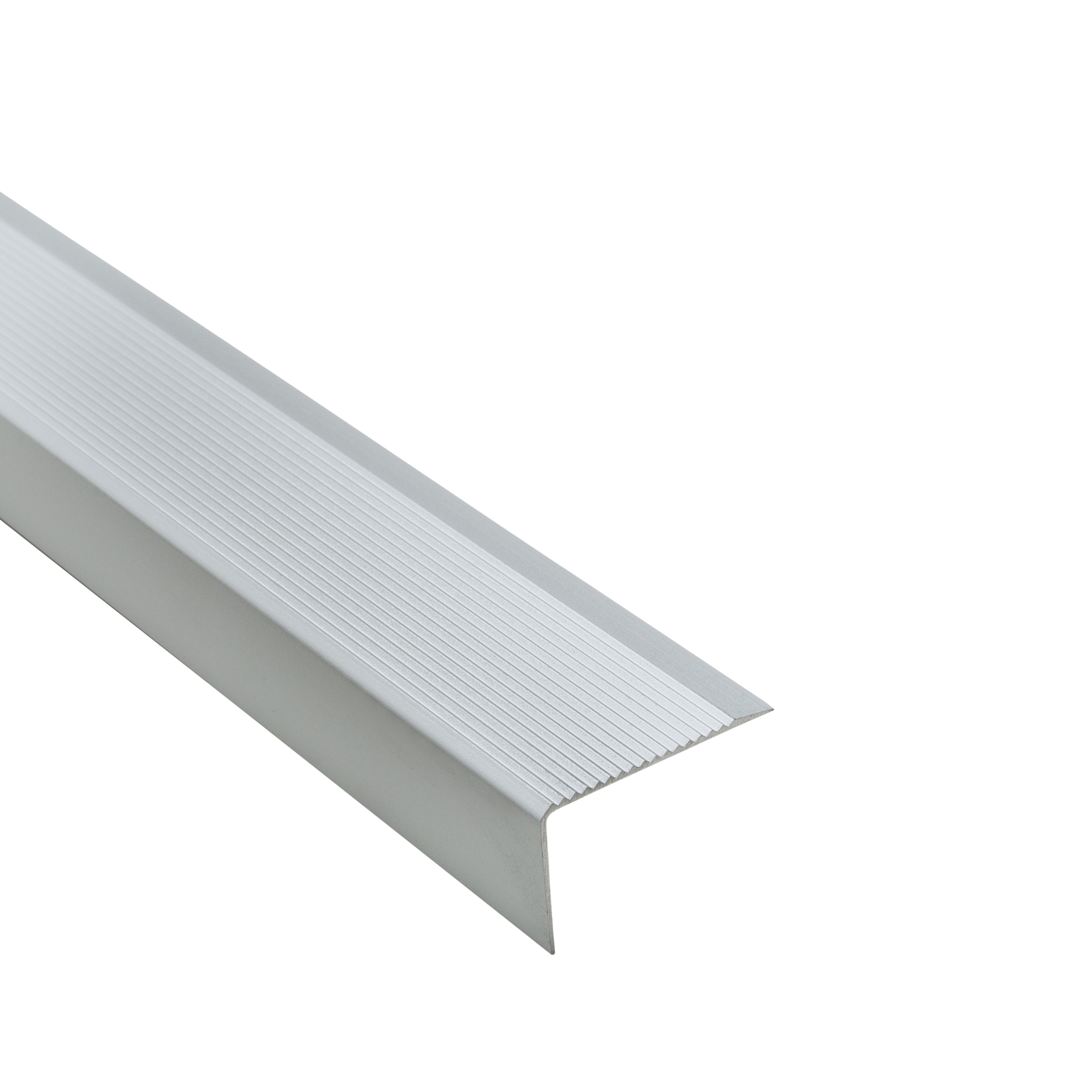 Kątownik aluminiowy schodowy ryflowany 40x25x1,5mm CEZAR Srebrny mat 1m