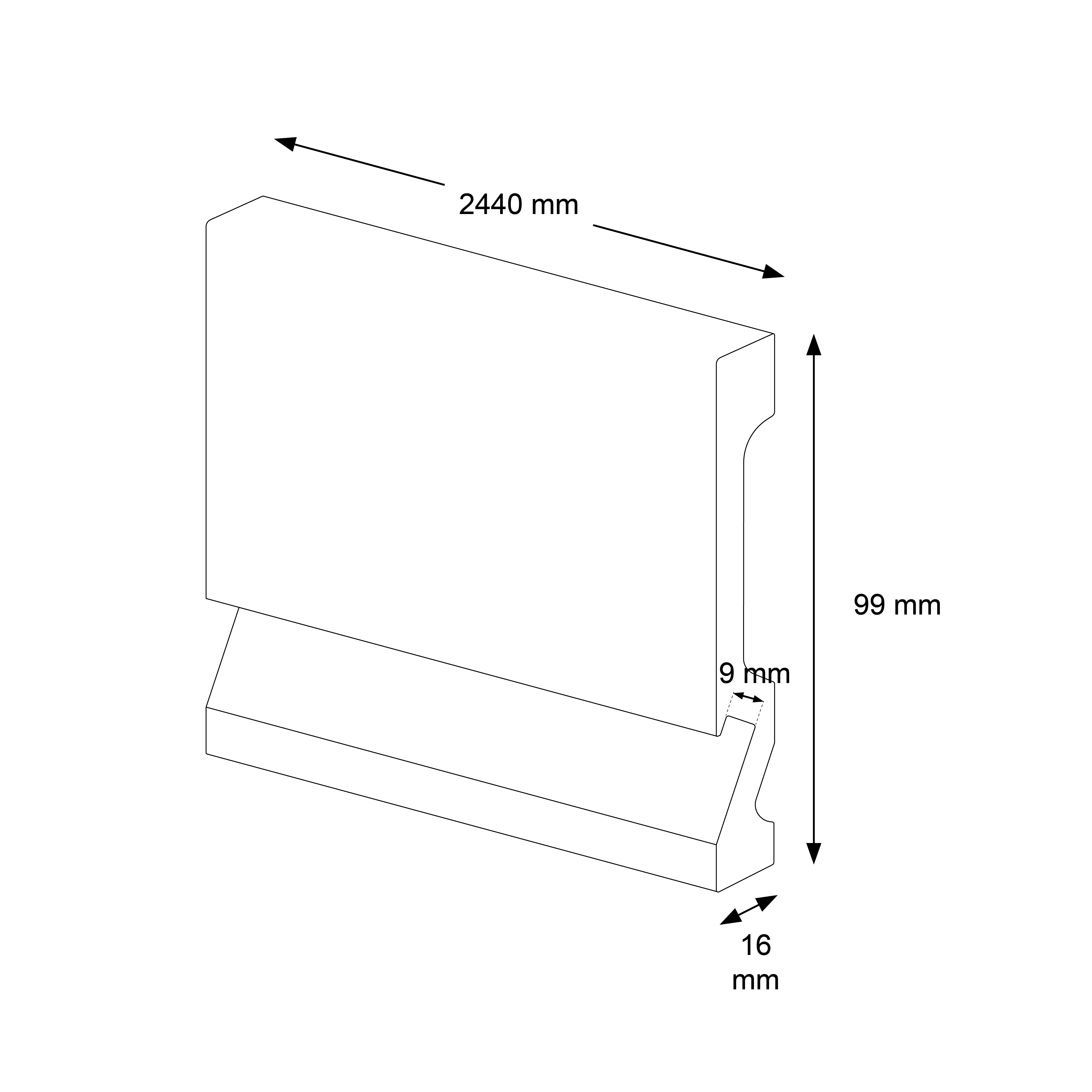 Listwa przypodłogowa LPC-29 99x16mm LED Cezar Biały Mat 2,44m