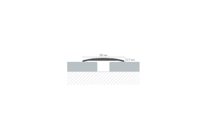 Oval threshold profile with groove aluminum 38mm Cezar Gold Matt 0.90m