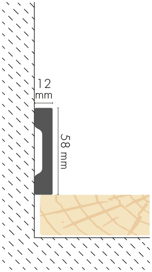 Listwa przypodłogowa LPC-32 58x12mm Cezar Biały Mat 2,44m