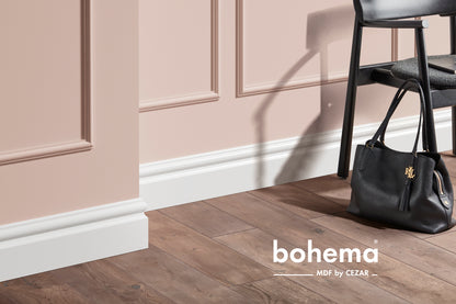 Decorative MDF skirting board 115x14.5mm Cezar Black RAL9005 semi-matt varnish 2.20m