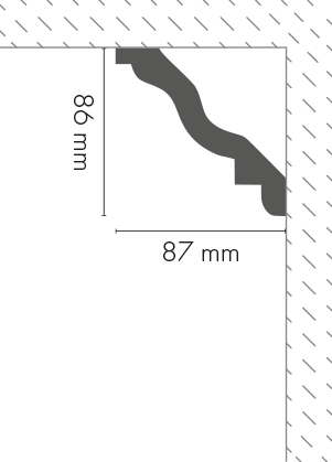 Smooth LGG-45 cornice strip glued Cezar White Matt 2.44 m