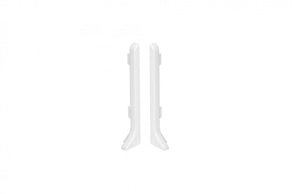 Заглушки для плинтуса 59 мм, 1 комплект = 2 шт. (левая + правая), цвет Cezar White, матовый RAL9003.