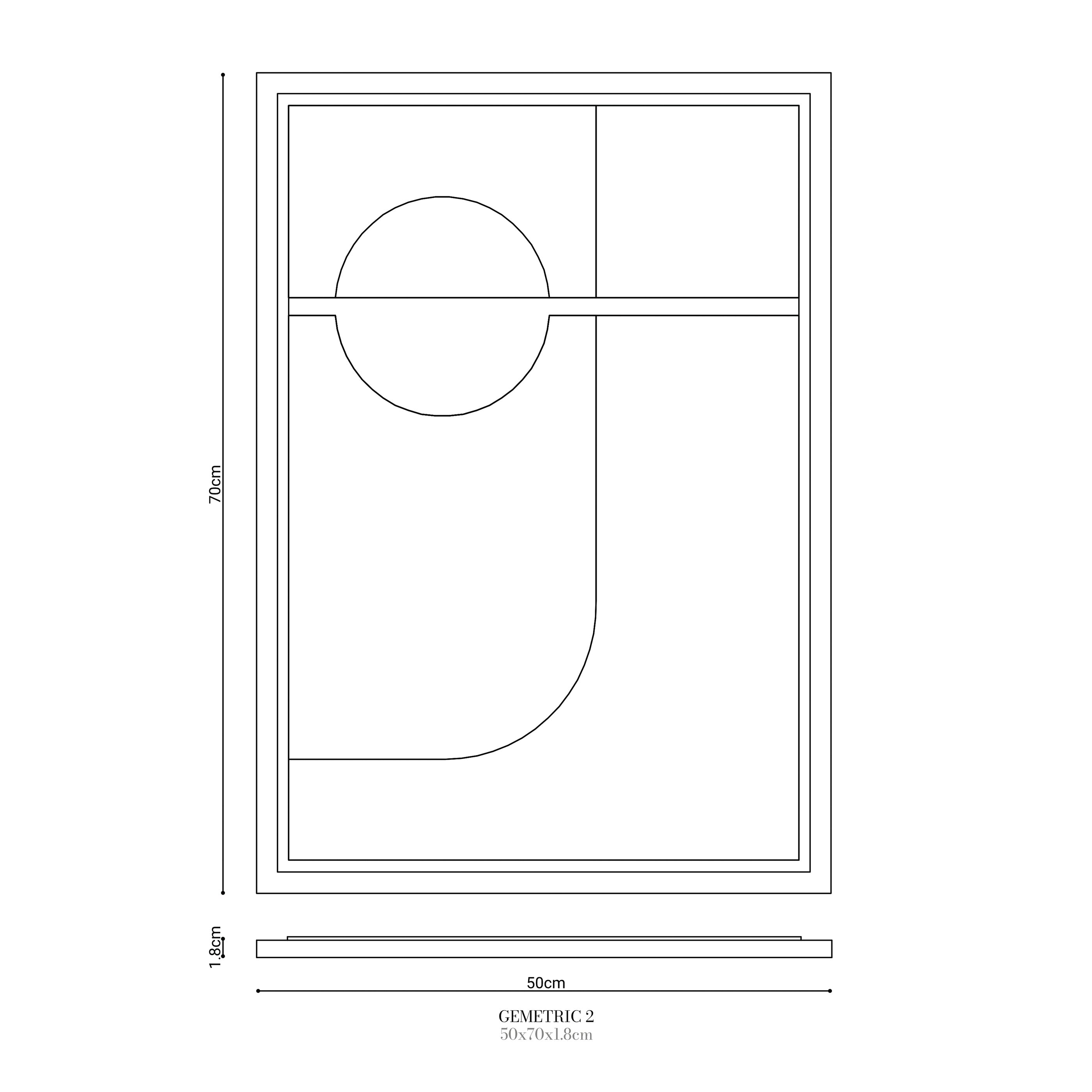 Wall Decor 500x700x18mm GEOMETRIC 2 MURSO Smokey Grey