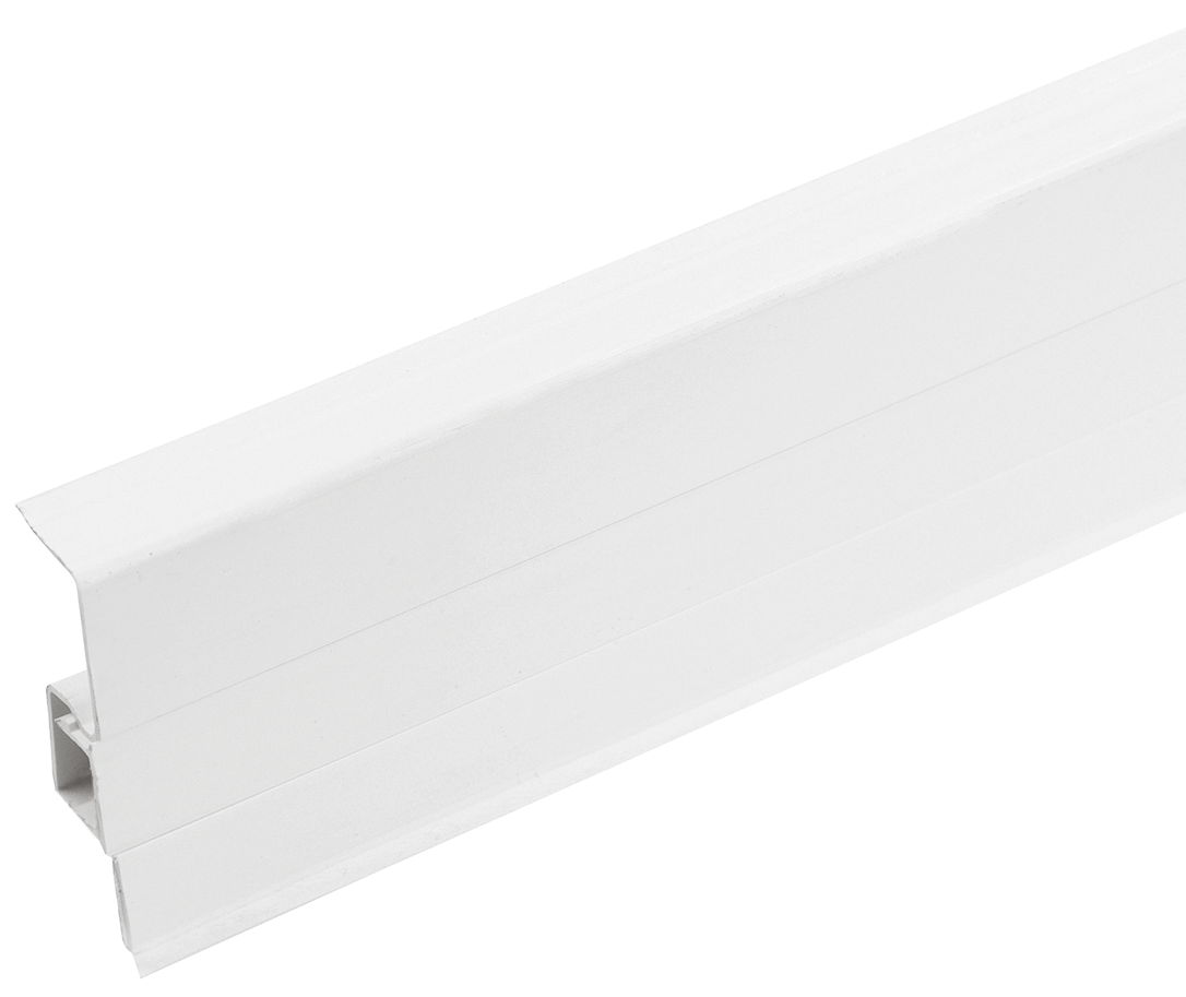 Плинтус из ПВХ Cezar60 20x60 мм, белый RAL9003, глянцевый, 2,50 м