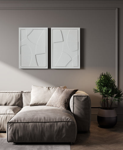 Wall Decor 500x700x18mm ABSTRACT 1 MURSO Bianco