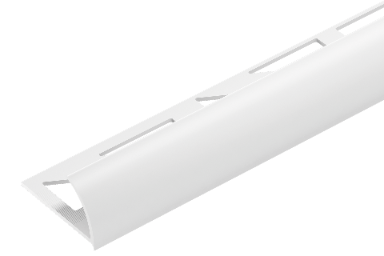 PVC external tile profile 10mm Cezar Cold White Matt 2.50m