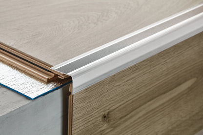 Grooved aluminum stair profile 36x24mm Cezar Metal Brown Matt 2.30m