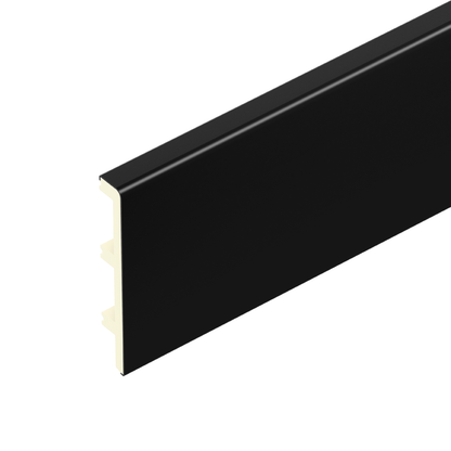 PVC Skirting Board Status Line 100x15mm CEZAR Black RAL9005 matt 2.20m