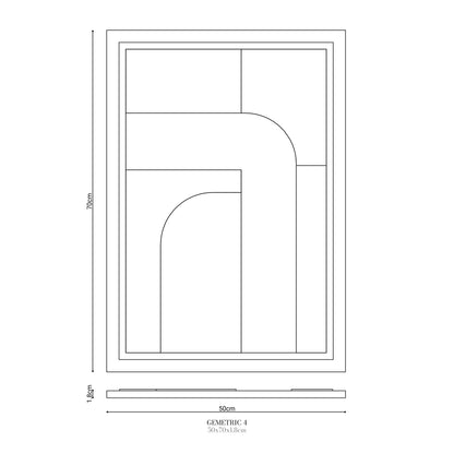 Wall Decor 500x700x18mm GEOMETRIC 4 MURSO Milky Gray