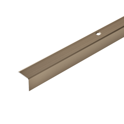 Profil schodowy aluminiowy ryflowany 20x20mm Cezar Szampan Mat 2m