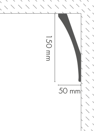 Smooth LGG-54 cornice strip, glued, Cezar White, 2.44 m