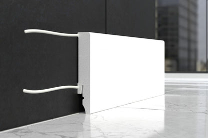 Плинтус LPC-52 100x14 мм, матовый белый, цвет Cezar, длина 2,44 м.