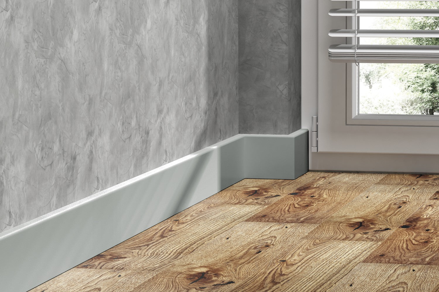 Skirting board 80x14mm CEZAR EARTH Line Cashmere semi-matte veneer 2.20m