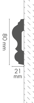 Listwa naścienna gładka LNG-12 Cezar Biały 2,40m