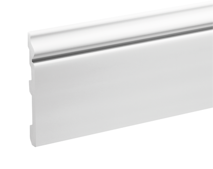 LPC-22 skirting board 117x14.5mm Cezar White RAL9003 Gloss 2.44m