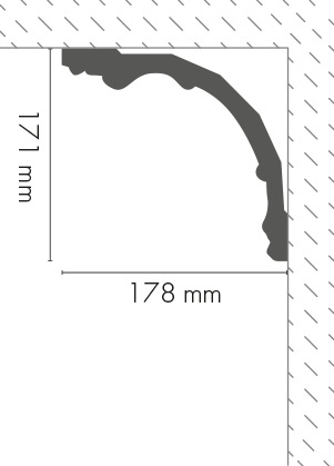 Smooth cornice strip LGG-35 Cezar White 2.40m