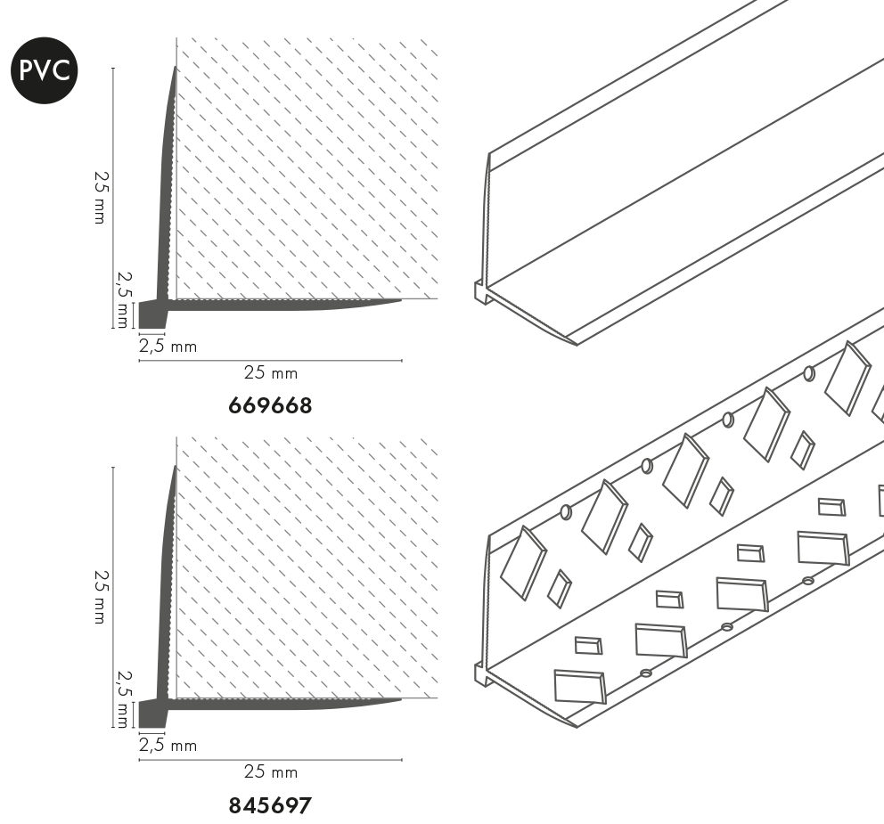 Narożnik do tapet PVC Cezar Biały RAL9003 Mat 2,62m