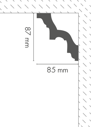 LGZ-01 Cezar White decorated cornice strip 2.40 m