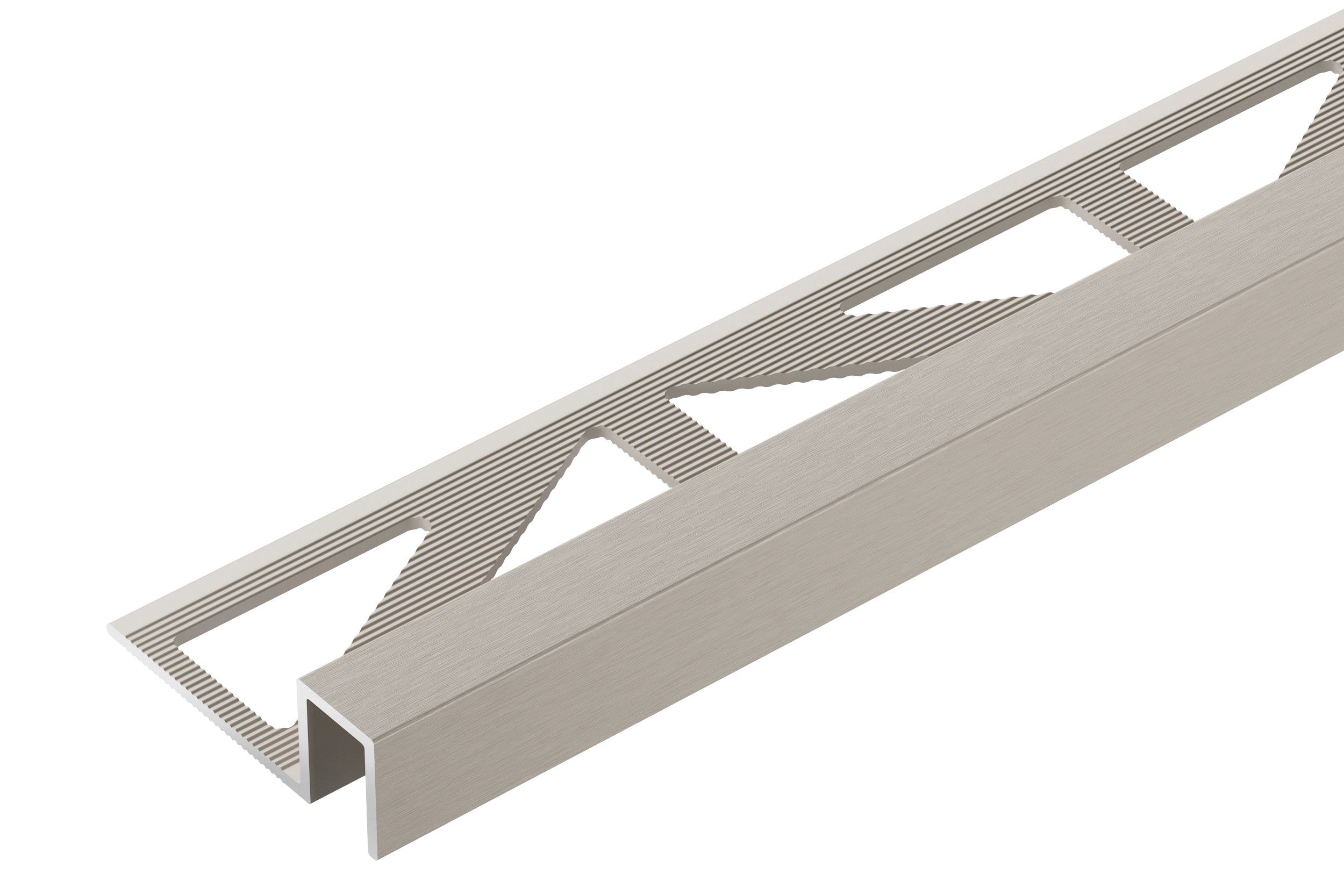 Profil do glazury aluminiowy krawędziowy kwadratowy 9x8mm Cezar Tytan Szczotkowany Mat 2,50m