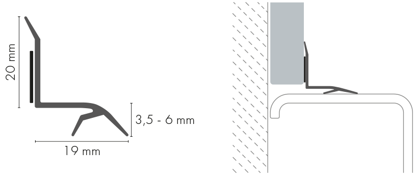 Listwa wannowa samoprzylepna PVC Cezar Biały RAL9003 Mat 2,50m