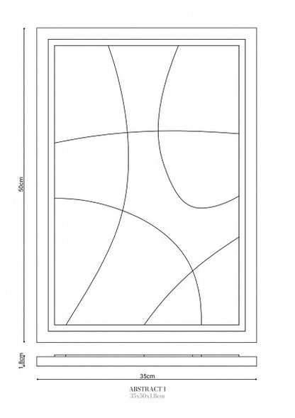 Wall Decor 350x500x18mm ABSTRACT 1 MURSO Bianco