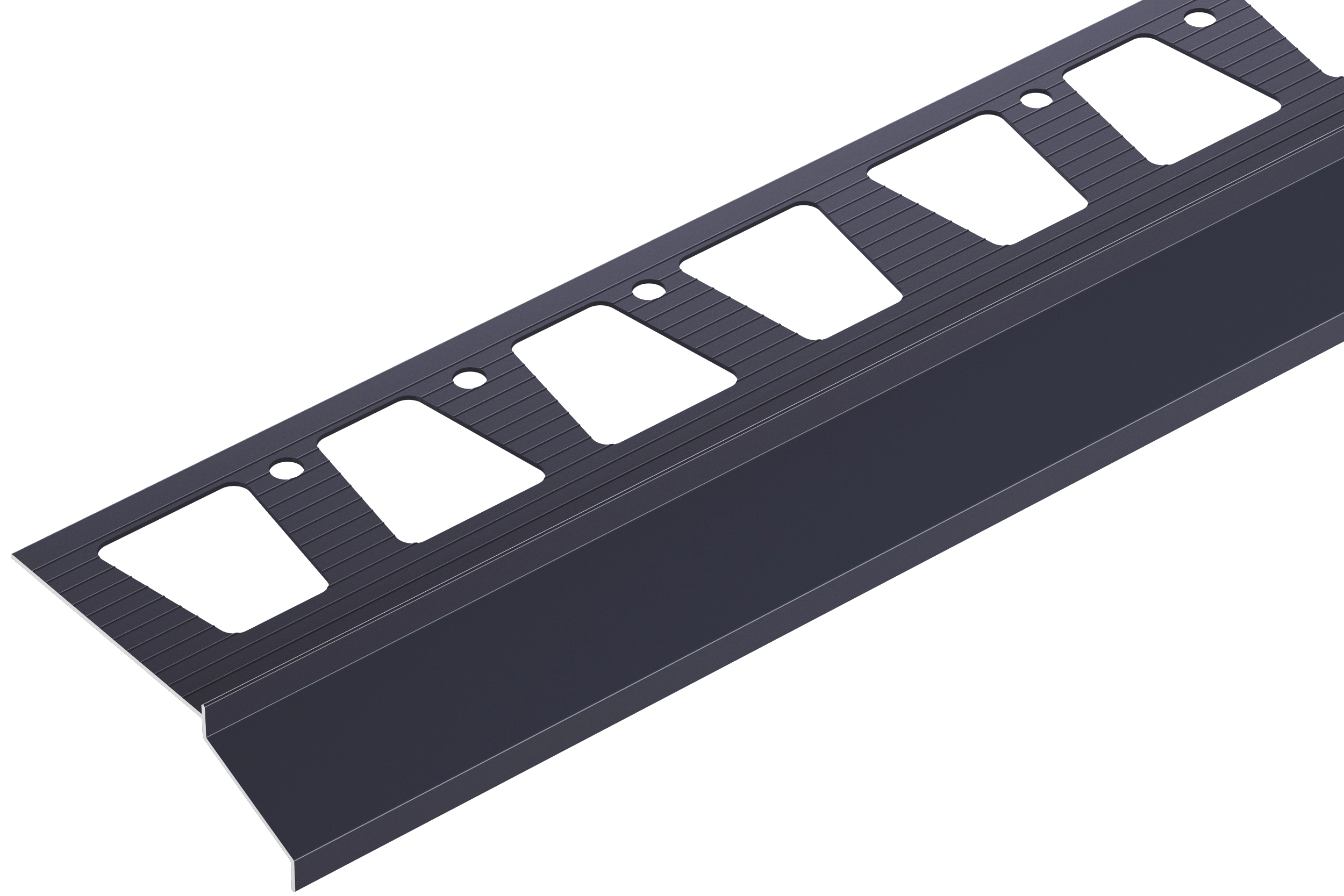 Okap balkonowy 32,2x101,8mm Cezar Grafitowy RAL7024 Połysk 2m