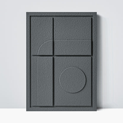 Wall Decor 350x500x18mm GEOMETRIC 3 with mounting [MMx4] MURSO Smokey Grey (SG) [G] colored clay