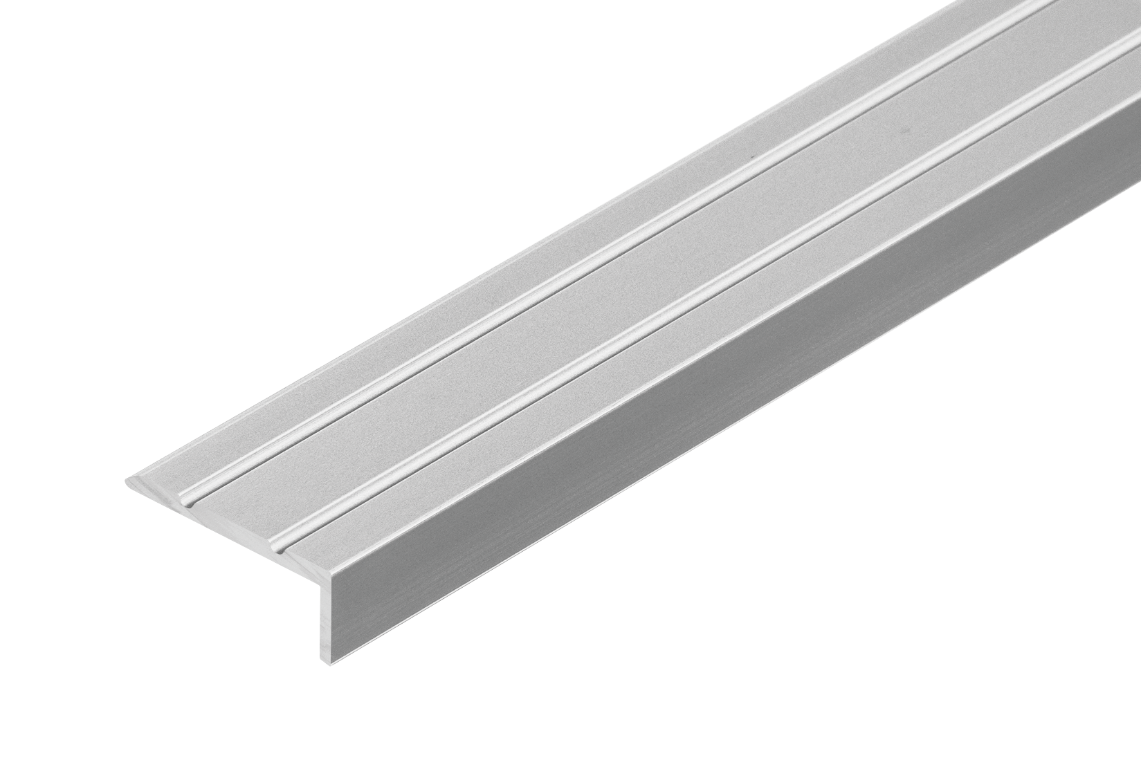 Narrow aluminum stair profile 25x10mm Cezar Silver Matt 1m
