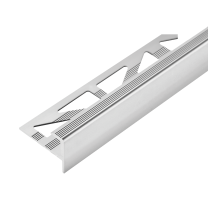 Aluminum LVT stair panel profile CL 3mm 28x12.5x8mm Cezar Silver Matt 2.70m