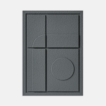 Wall Decor 350x500x18mm GEOMETRIC 3 with mounting [MMx4] MURSO Smokey Grey (SG) [G] colored clay